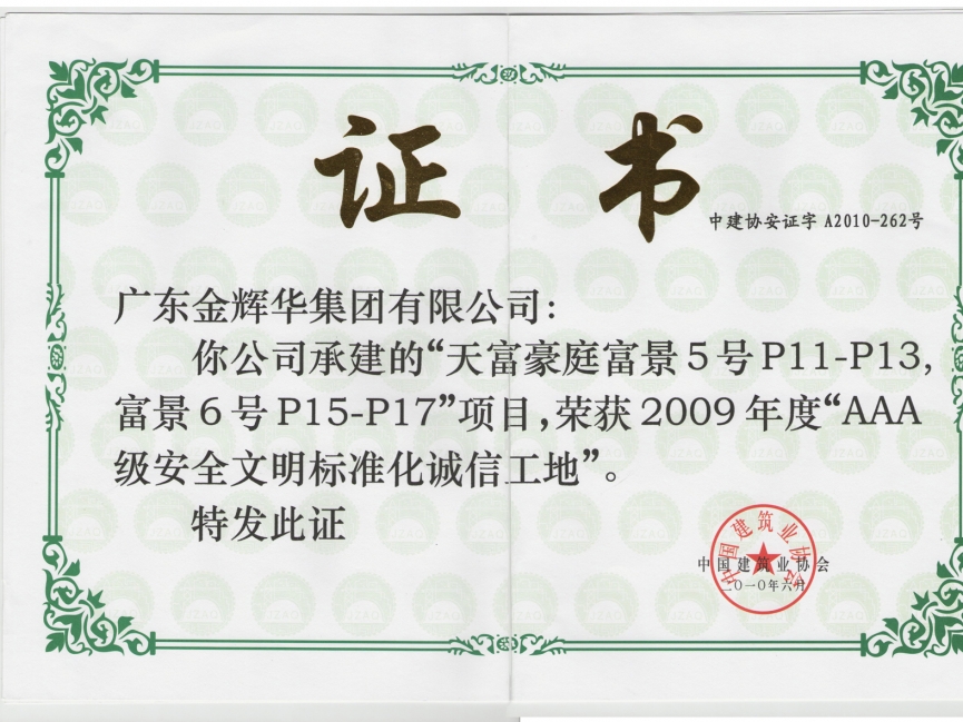 天富豪庭富景5號P11-P13、富景6號P15-P17工程（承建）2009